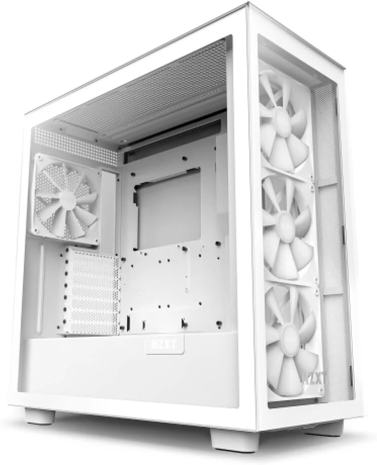 Nzxt H7 Elite 2023 - Cm-h71ew-02 - Atx Mid-tower žaidimų kompiuterio korpusas - Usb-c prievadas - grūdinto stiklo priekinis ir šoninis skydelis - 3 x F-series 140 mm Core Rgb ventiliatoriai įtraukti - paruoštas vandens aušinimui - baltas