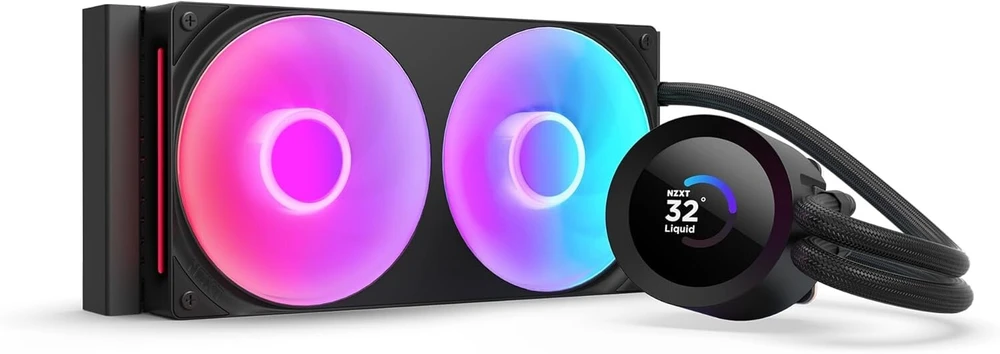 Nzxt kraken plus 240 rgb - aio cpu skystinis aušintuvas - 240mm radiatorius - f240 rgb core single frame fan - 1.54" square lcd - amd® am5, am4 - intel® lga 1851/1700, 1200/115x - juodas