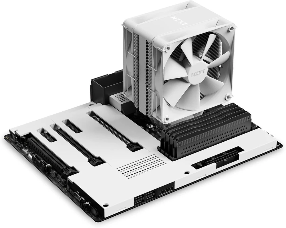 Nzxt T120 Oro Aušintuvas - Rc-tn120-w1 - Cpu Oro Aušintuvas - 120 mm Pwm Ventiliatorius - Tiesioginio Kontakto Technologija - 4 Variniai Šilumos Vamzdeliai - Galimi 2 Papildomi Ventiliatoriai - Tinka Intel ir Amd Socket - Baltas