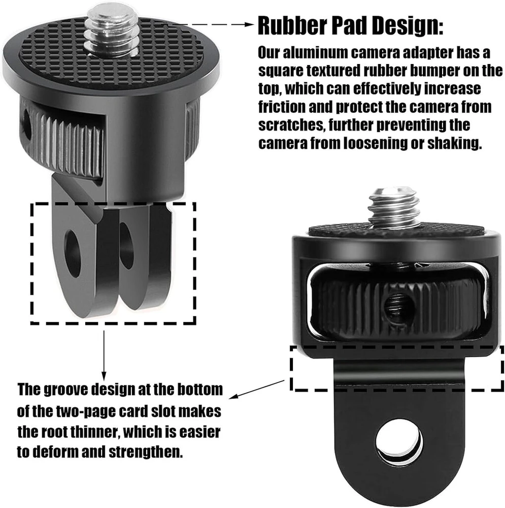 Objektyvas Aliuminio Trikojo Adapteris 1/4" Kameroms, 360° Reguliuojamas