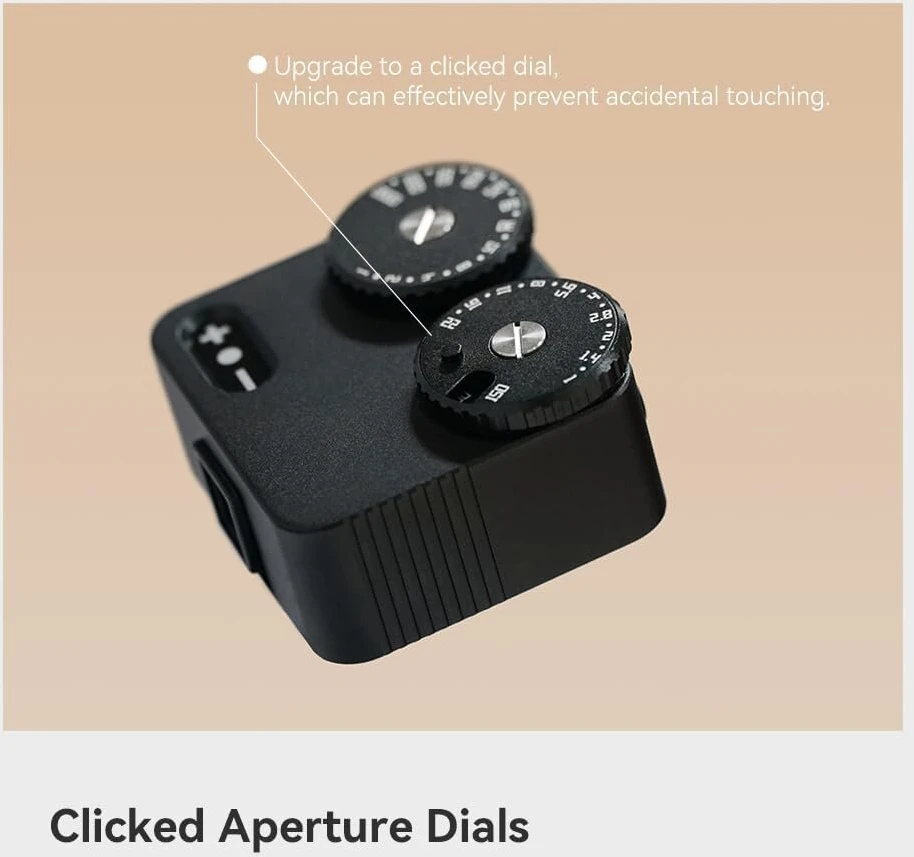 Objektyvas Ttartisan Atnaujintas šviesos matuoklis Ii kartos dviejų diskų šviesos matuoklis fotografijai su šalto bato laikikliu, suderinamas su įvairiais fotoaparatais (aliuminio juodas)