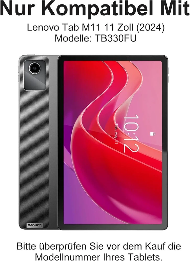 Occtingkind, klaviatūra, skirta Lenovo Tab M11, dėklas su klaviatūra, skirtas Lenovo Tab M11 11 colių, magnetinė nuimama Bluetooth klaviatūra, Qwertz išdėstymas, Usb C, jutiklinė dalis, apšvietimas, žydra