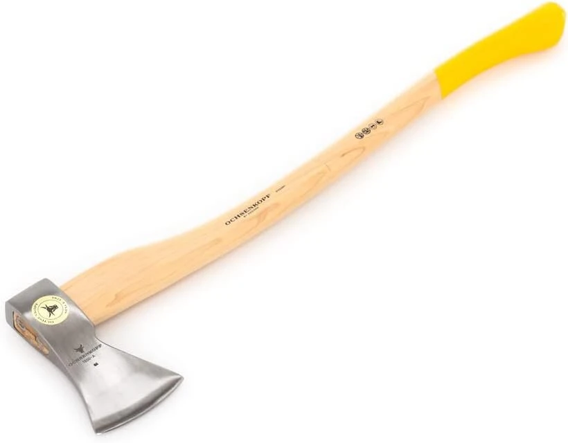 Grandininis pjūklas Ochsenkopf universalus auksinis miško kirvis, hikorijos medžio kotas, ašmenų apsauga, poliruotas ašmenys 130 mm, 800 mm ilgio, ox 20 h-1608