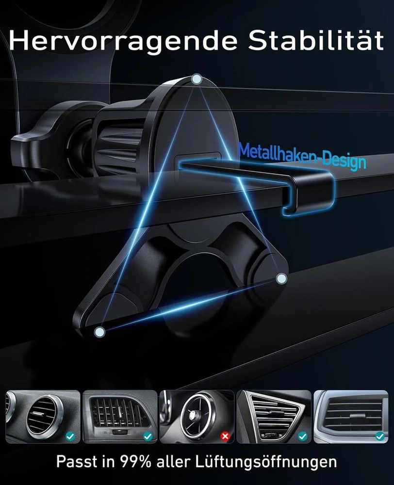 Odbowuge mag-safe automobilinis laikiklis [ypatingas tvirtumas] magnetinis telefono laikiklis automobiliui [patobulinta trikampė struktūra] telefono laikiklis automobilio ventiliacijos grotelėms, tinka iphone 15 pro plus max 14 13 mag-safe dėklui