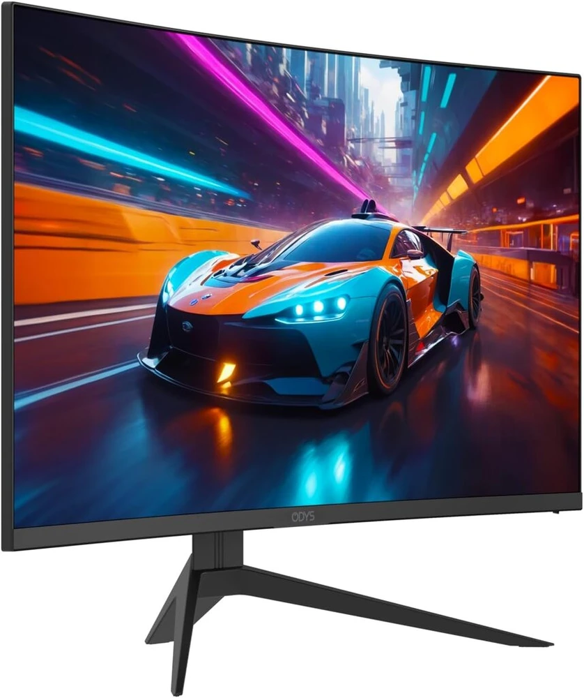 Odys Gaming Monitorius Q27-x - 27 colių (69 cm), lenktas (1500r), 180 Hz, Wqhd (2560 x 1440 px), 1 ms reakcijos laikas (mprt), Hdr, Freesync/g-sync Comp., Eye Care, Hdmi, Dp, 3.5 mm audio