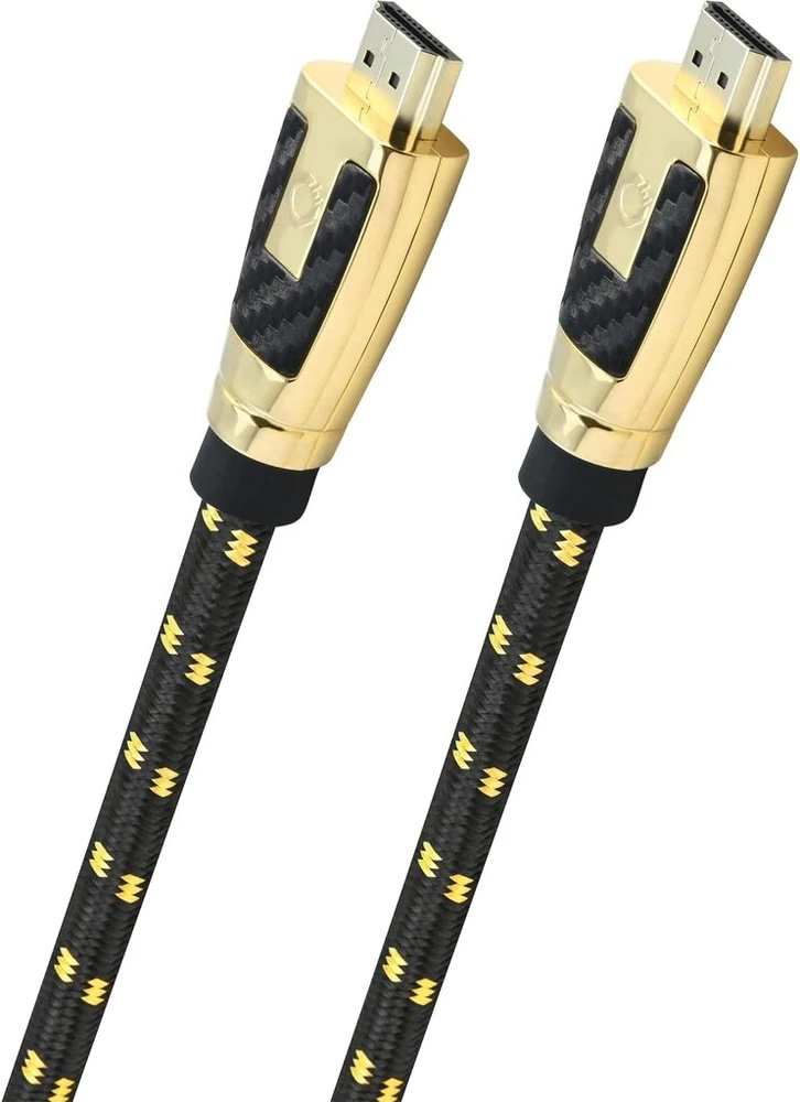 Oehlbach Carb Connect Ultra High Speed Hdmi 2.1 kabelis - 48 Gbps, 8k/60hz, 4k/120hz, monokristalinis Hpocc® varis, 24 karatų auksu dengti kontaktai, 4 krypčių ekranavimas, metalinė jungtis, medžiaginis apvalkalas - 3.2 m