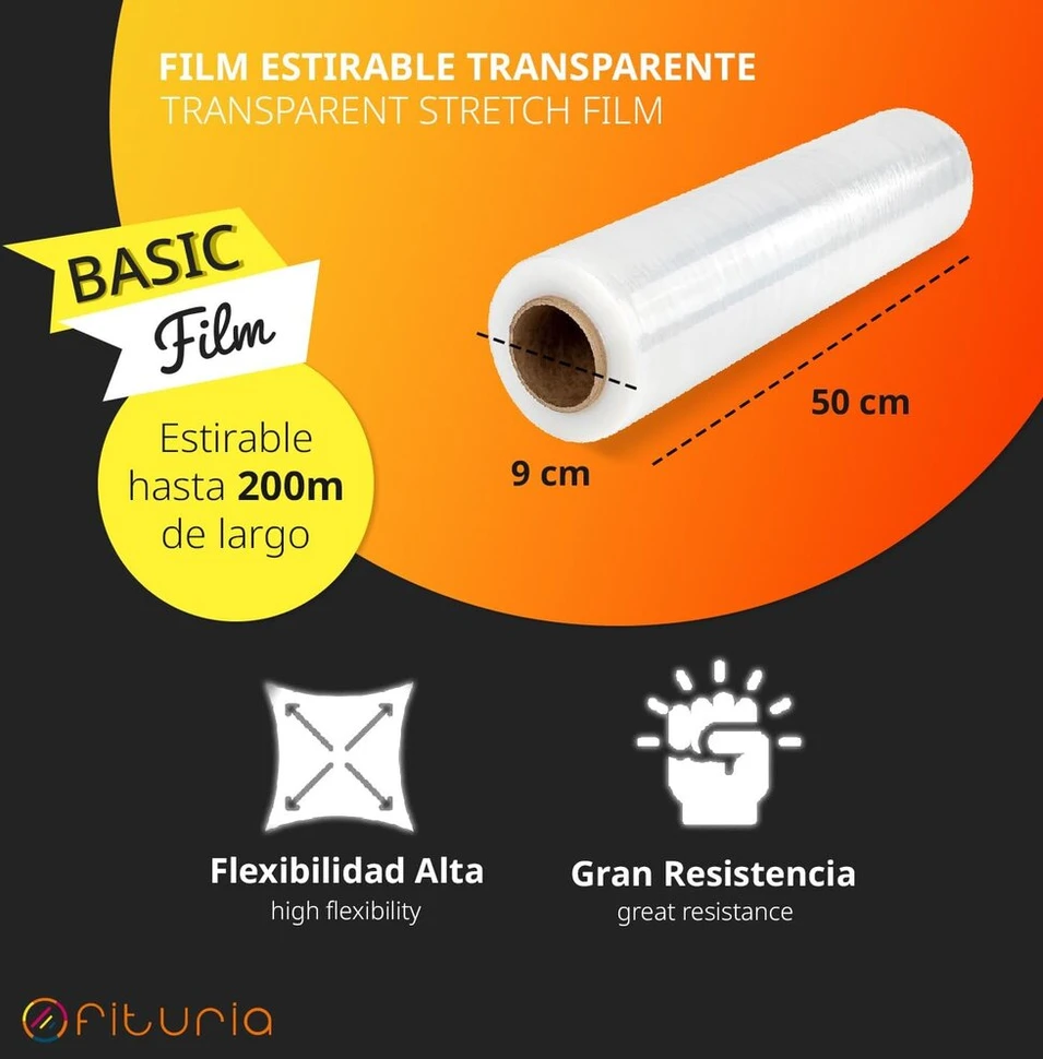 Ofituria Skaidri pakavimo plėvelė baldams, tampri plėvelė perkraustymui, lipni skaidri plėvelė, pakavimo plėvelė, perkraustymo plėvelė baldams, dėžėms ir daiktams - Ofituria (1 vnt.)