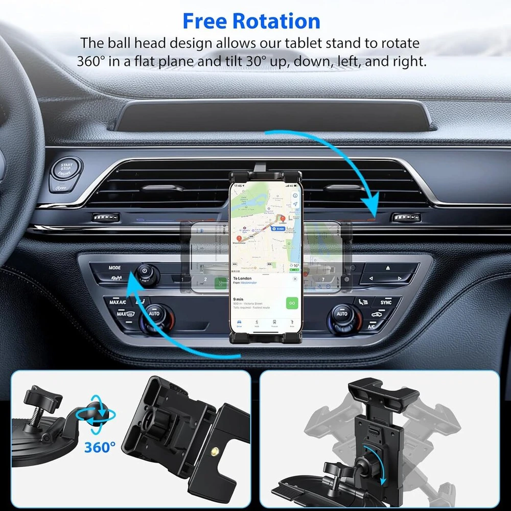 Ohlpro cd lizdo planšetinio kompiuterio laikiklis automobiliui, 360° universalus ipad cd laikiklis, cd lizdo planšetinio kompiuterio laikiklis automobiliui, cd lizdo automobilinis mobiliojo telefono laikiklis, skirtas ipad, galaxy tab, switch, iphone 5-13