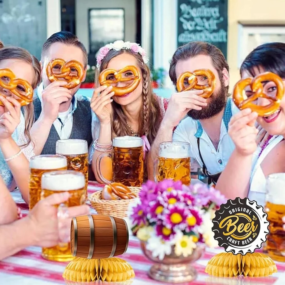 Oktoberfest korio dekoracija, vakarėlio korio dekoracija, stalo dekoracija Oktoberfest, gimtadienio vakarėlio reikmenys, Oktoberfest dekoracija, stalo puošmenos, torto viršūnėlis alui