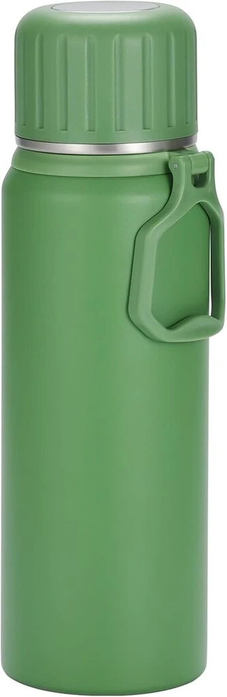 Olerd Termosas, nerūdijančio plieno gertuvė, dovanų rinkinys, 750 ml izoliuotas butelis su 3 puodeliais, nepralaidus vandens butelis kavai, arbatai, išlaiko karštą ir šaltą 6 valandas (žalias)