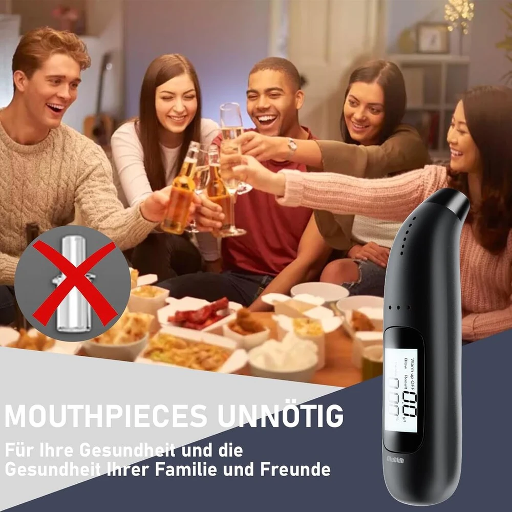 Olubfdh tikslus alkotesteris su skaitmeniniu mėlynu lcd ekranu, su usb baterija, profesionalus alkoholio matuoklis, nereikia kandiklių, alkoholio testeris, skirtas naudoti namuose ar vakarėliuose