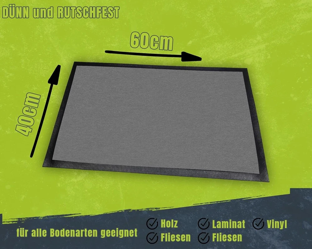 Om3® Juokingas durų kilimėlis su užrašu "daheim - Welch Zauber liegt in diesem kleinen Wort" - Durų kilimėlis - Neslystantis ir skalbiamas - 60 x 40 cm