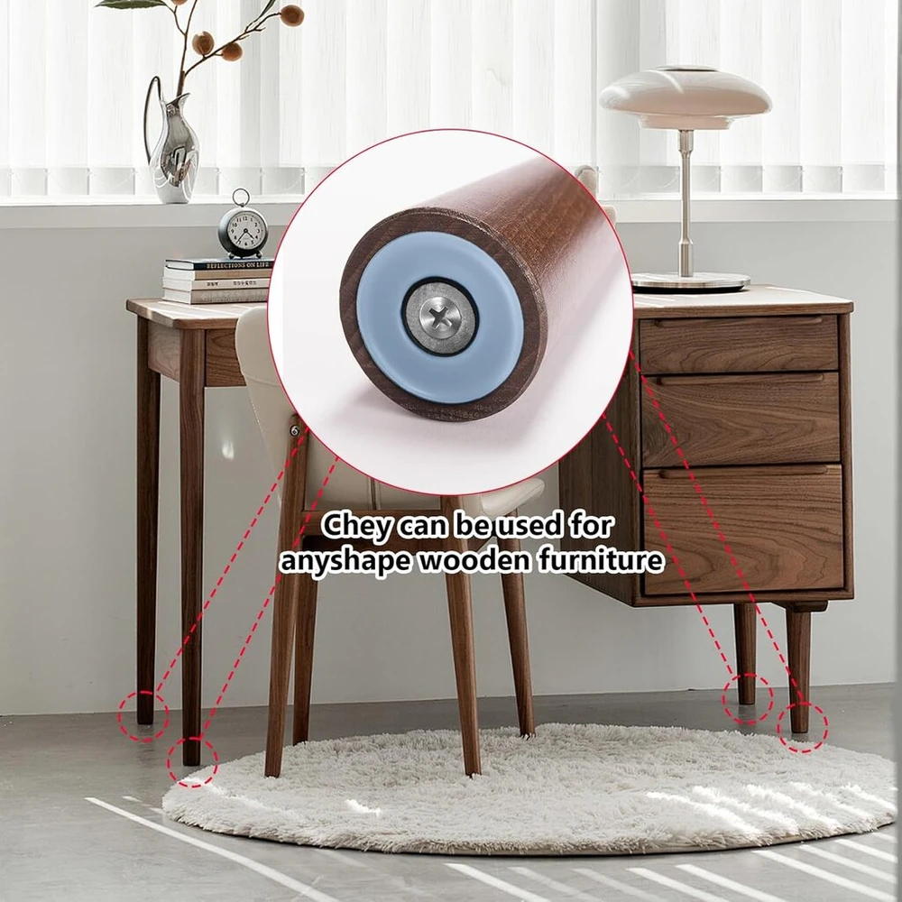 Omsscun, 34 tefloninių slystukų rinkinys prisukamiems baldams, grindų apsaugos, 25 mm skersmens (apvalūs) baldų slystukai su 34 nerūdijančio plieno varžtais ir atsuktuvu efektyviai jūsų baldų apsaugai