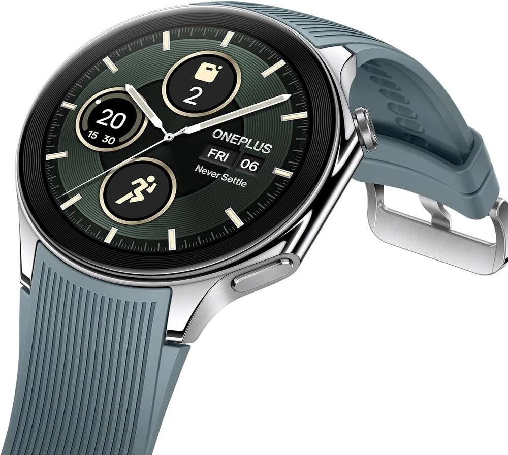 Oneplus Watch 2 su Wear Os 4, Snapdragon W5 mikroschema, iki 100 valandų baterijos veikimo laikas, 1,4 colio Amoled ekranas, nerūdijantis plienas ir safyro kristalas, dvigubo dažnio Gps, 5 Atm, Ip68 ir Bt skambučiai