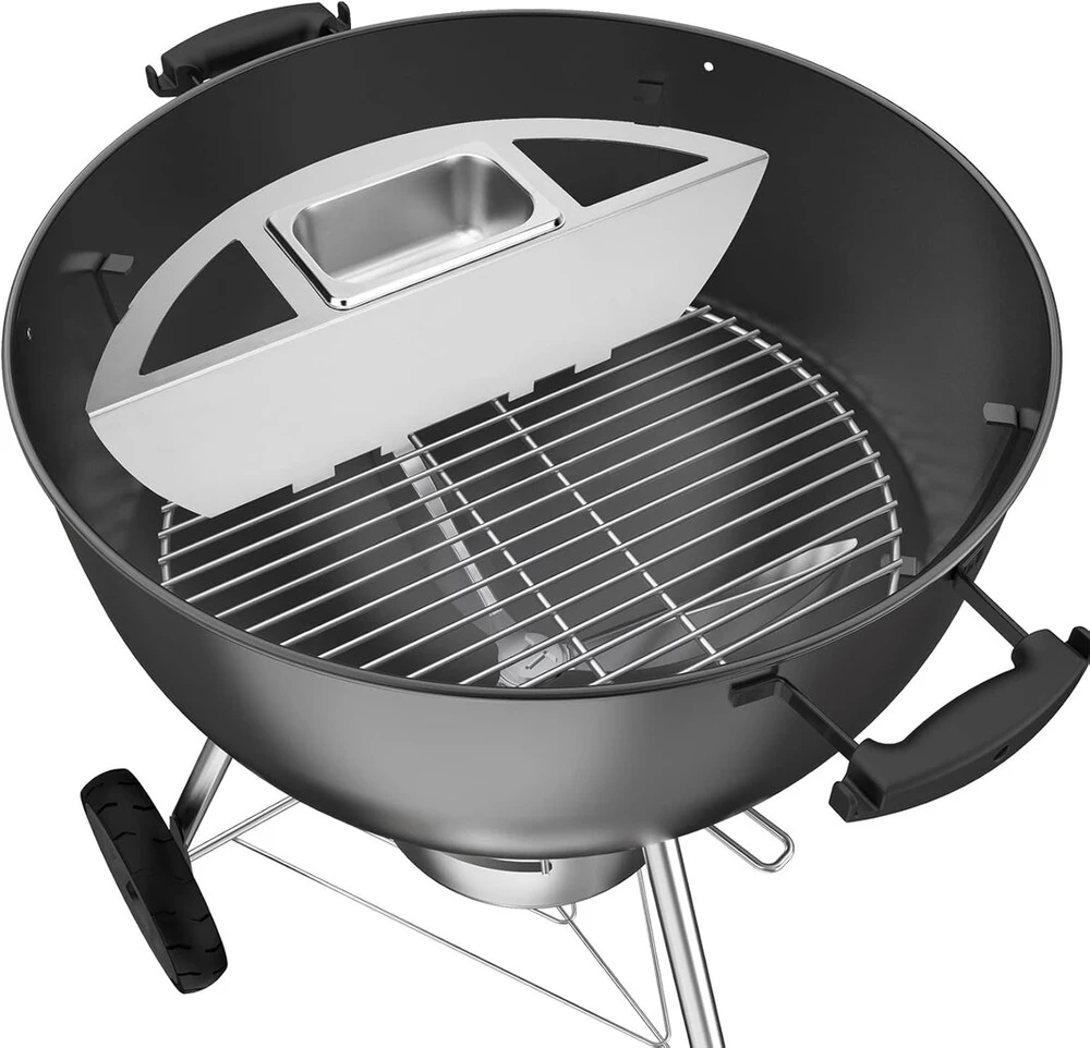 Onlyfire Virdulio rūkykla, skirta Weber 57 cm virdulio griliams, rūkyklos dėžė, rūkymo dėžė, rūkymo nerūdijantis plienas su vandens indu, rūkyklos dėžė, skirta 57 cm skersmens virdulio griliams ir anglies griliams, lėtas rūkymas