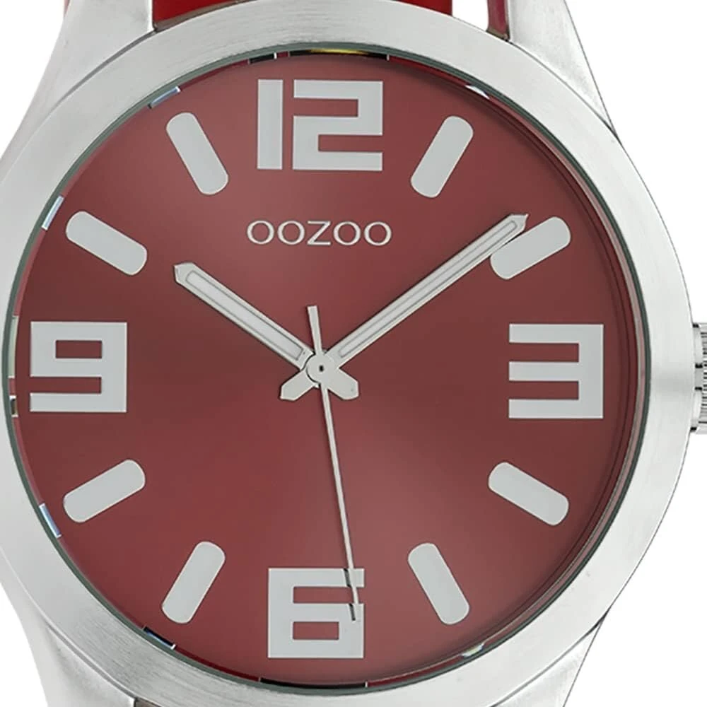 Oozoo Classic Colour Line moteriškas laikrodis su odiniu dirželiu Xl 47 mm