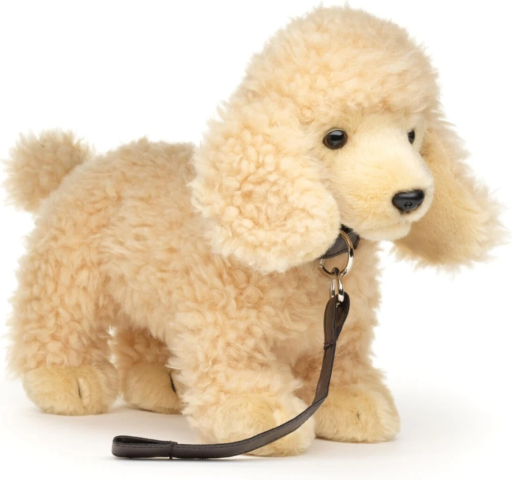 Orange Toys Uni-toys - pudelis abrikosinis, stovintis (su pavadėliu) - 30 cm (ilgis) - pliušinis šuo - pliušinis žaislas, minkštas žaislas
