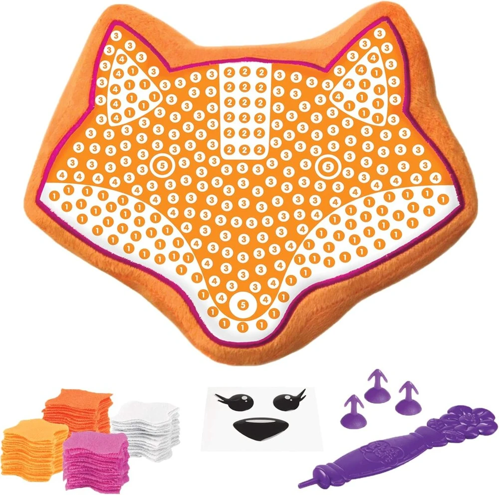Orb - dekoratyvinė pagalvėlė lapė - 14235 - plush craft - oranžinė - pasidaryk pats - vaikiškas žaislas - mano dizainas - kūrybiškumas - dekoracija - meninė veikla - 25.5 x 25.5 - nuo 5 metų