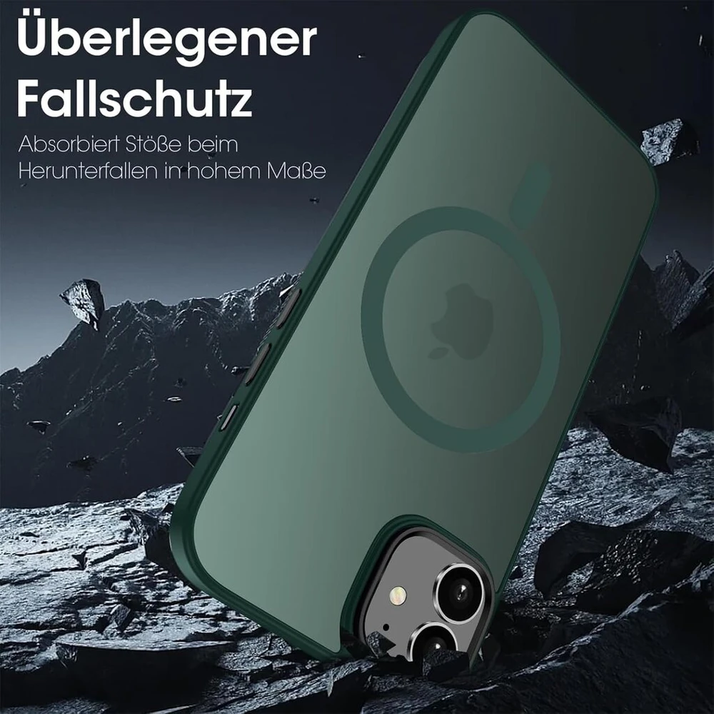 Orda magnetinis dėklas, skirtas iphone 11 6.1 colio, suderinamas su magsafe, permatomas matinis galinis dangtelis, plonas, atsparus smūgiams, apsauginis, žalias