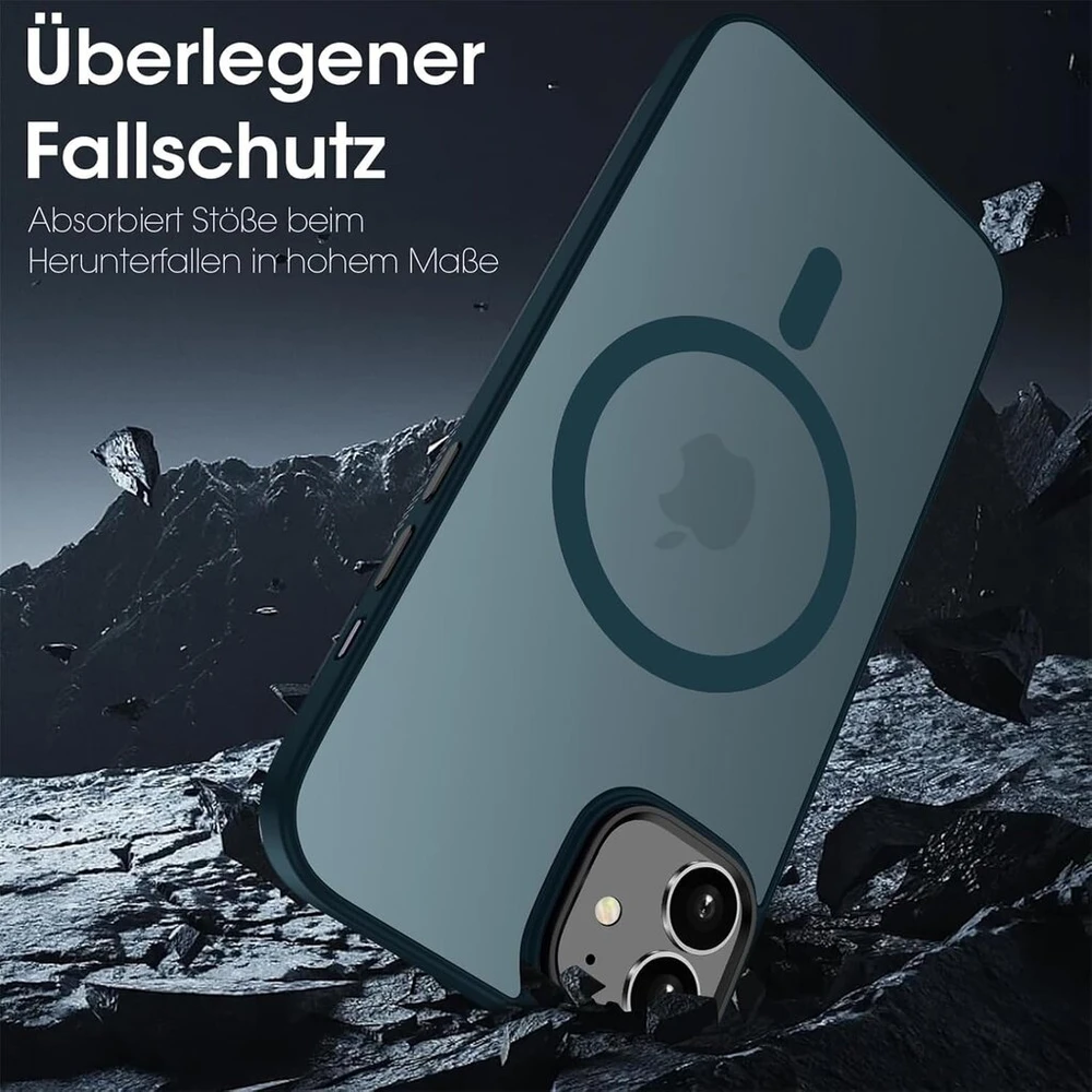 Orda magnetinis dėklas, skirtas iphone 11 6.1 colio, suderinamas su magsafe, permatomas matinis galinis dangtelis, plonas, atsparus smūgiams, apsauginis, mėlynas
