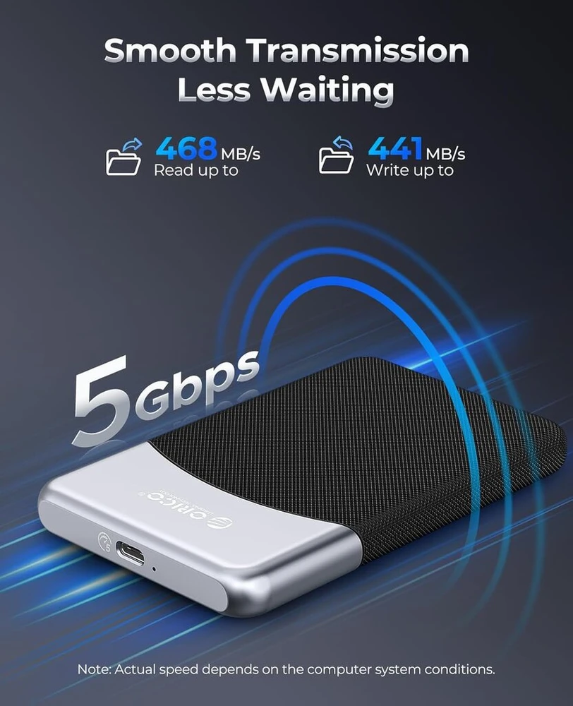 Orico 4 Tb išorinis Ssd su 2 viename Usb C laidu, išorinis kietasis diskas Ssd Usb 3.2 Gen 1 iki 460 Mb/s, nešiojamas Ssd skirtas Usb-c išmaniesiems telefonams, Pc, planšetiniams kompiuteriams, nešiojamiesiems kompiuteriams - M25pro