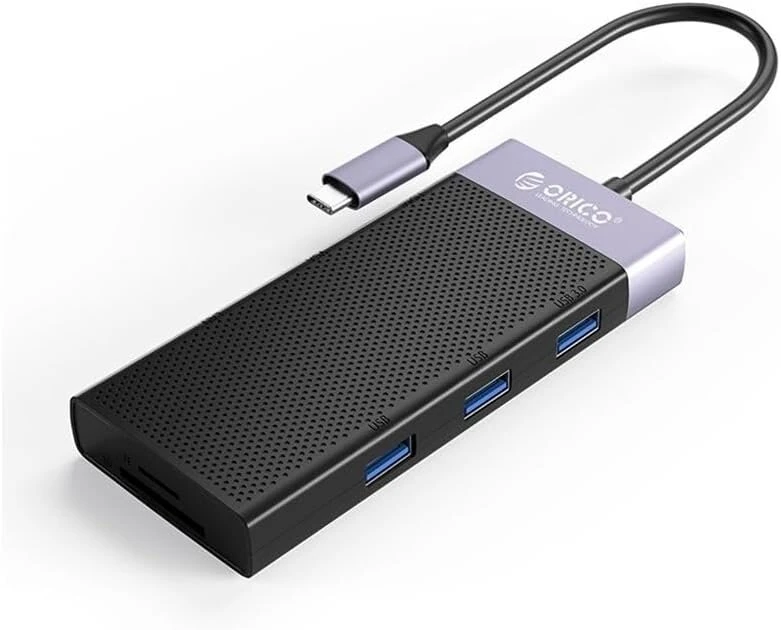 Orico usb šakotuvas 3 prievadų mini nešiojamas didelės spartos usb skirstytuvo adapteris su 1 usb 3.0 ir 2 usb 2.0 (juodas)