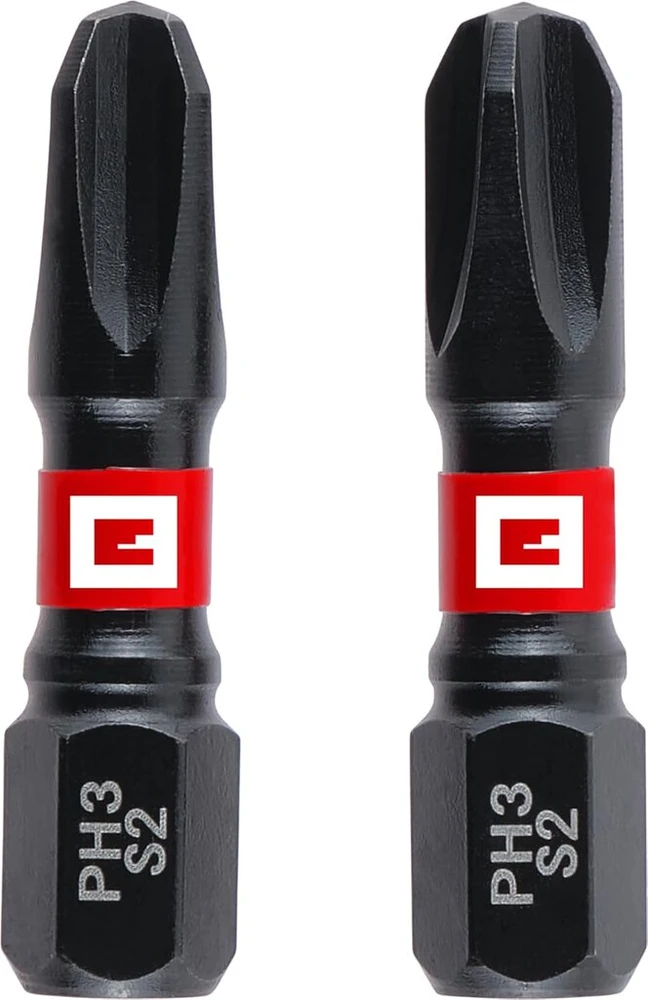 Originalūs einhell dvigubo sukimo smūginiai antgaliai 2 vnt. 30 mm ph3 (s2 plienas, didelis patvarumas, dvigubo sukimo efektas, raudonas spalvos žiedas, c 6.3 kotelis)