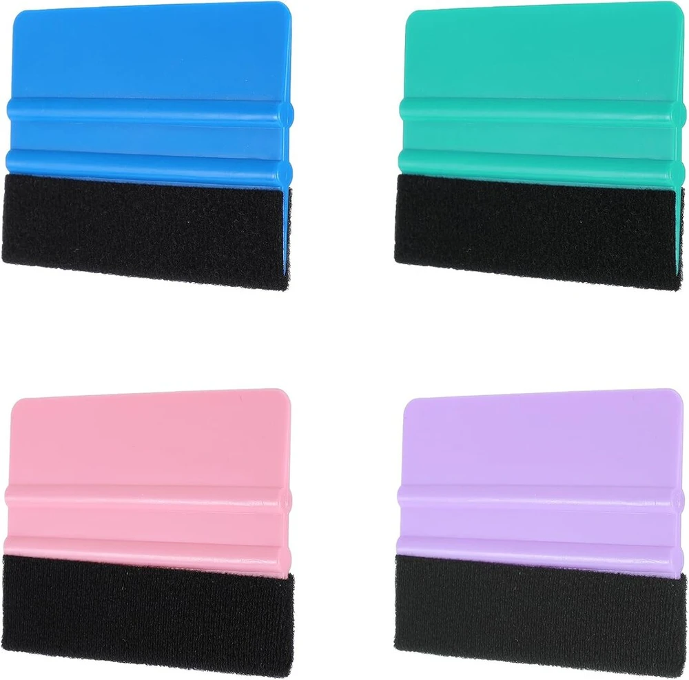 Oruola 4 vnt. baldų plėvelės valytuvas, valytuvas plėvelei, plėvelės valytuvas, 10 x 7,4 cm folijavimo įrankis, veltinio valytuvas automobilių plėvelėms, sienų lipdukams, folijavimo įrankis automobilių plėvelėms, valytuvai langų plėvelei