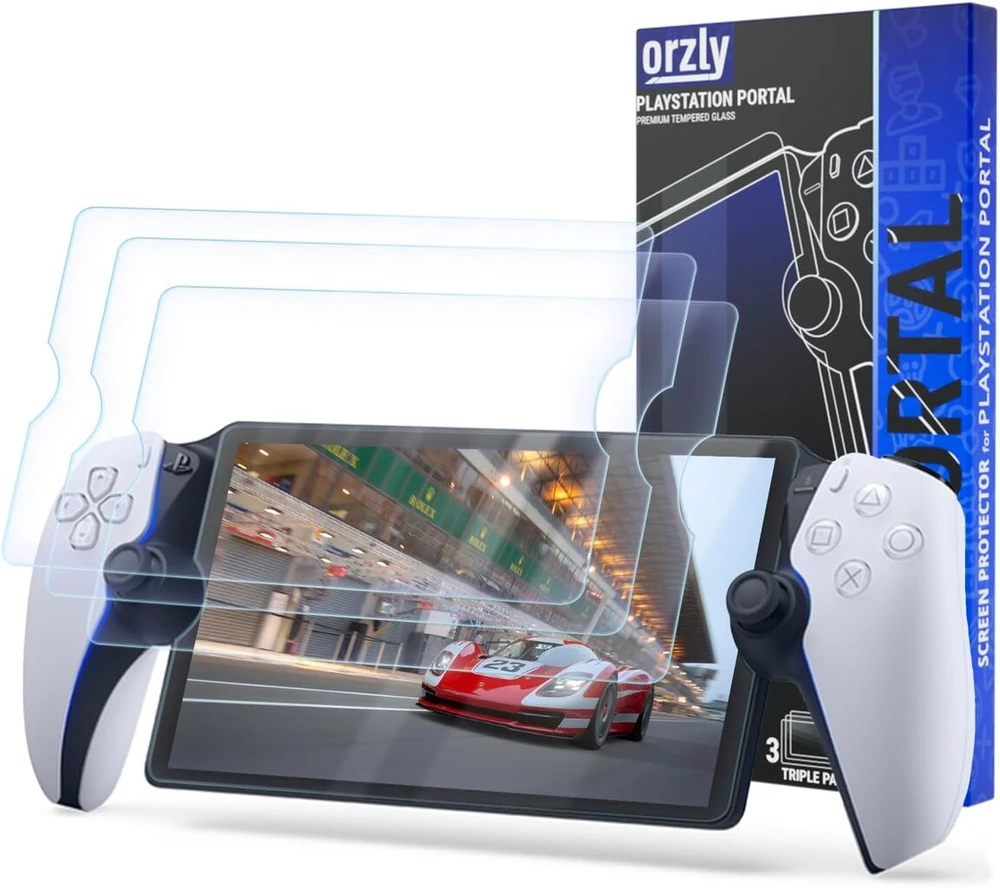 Orzly stiklo ekrano apsauga, skirta Playstation Portal Remote Player nešiojamam įrenginiui (4 vnt.) - grūdintas stiklas, tarnavimo laiko leidimas
