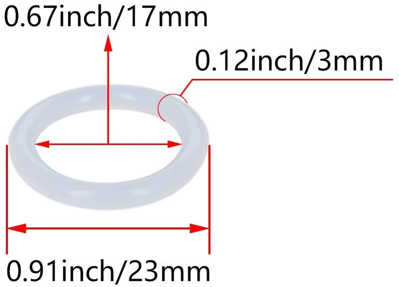 Othmro silikoniniai o žiedai 17 mm id 23 mm od 3 mm pločio tarpinė, 10 vnt.