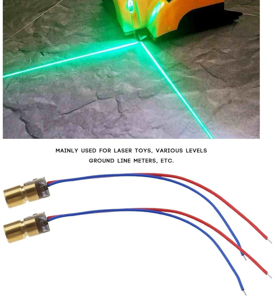 Ototec 20 vnt. raudonas lazerinis diodas 5v 650nm mažiau nei 5mw raudono taško lazerio galvutės diodas lygio matuokliui grunto instrumentas 75mm ilgio