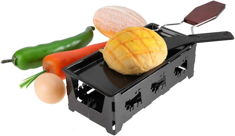 Oumefar Netoksiškas, kaitinamas žvakėmis, raclette griliai, patogus naudoti ir juodas apdorotam sūriui, lengvai valomas