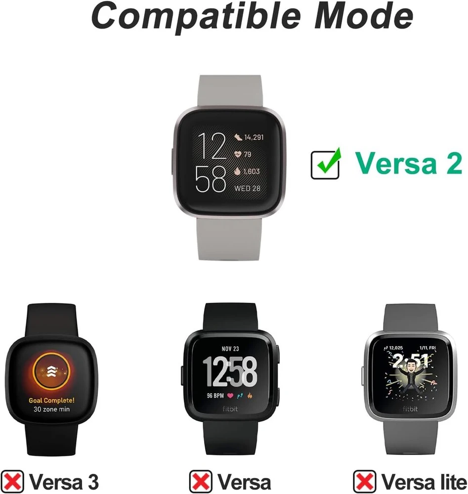 Oumida įkrovimo laidas, suderinamas su Fitbit Versa 2 įkrovikliu, 96 cm / 3,14 pėdos Usb C įkrovimo stotelės laidas, skirtas Fitbit Versa 2 (juodas)