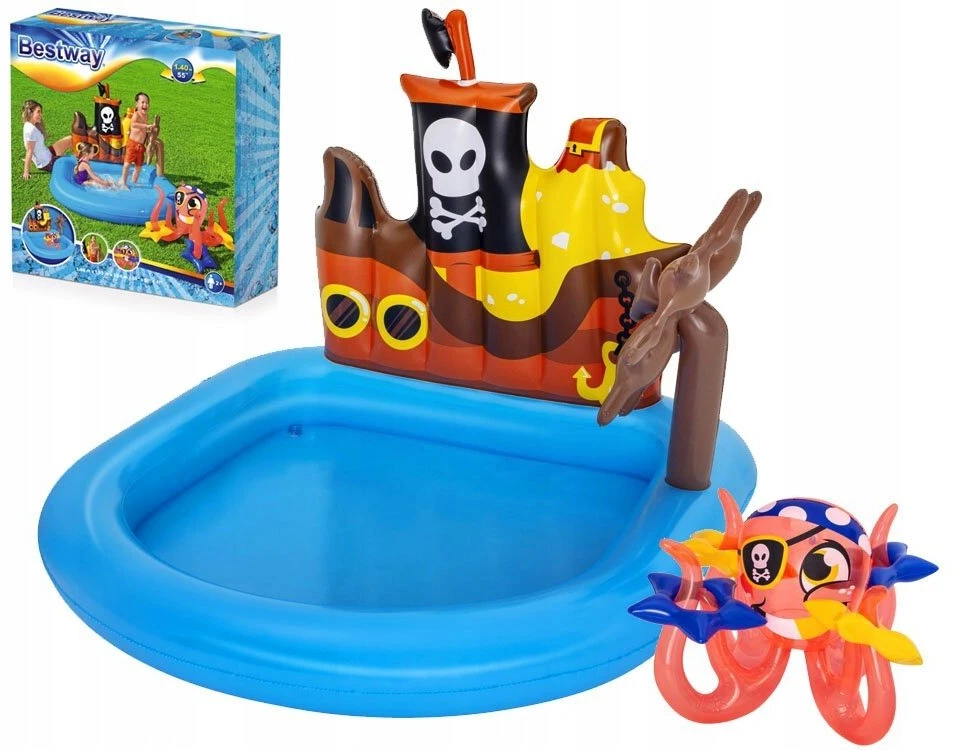 Ovalus pripučiamas baseinas Bestway 52211 140 x 130 cm Piratų Laivas