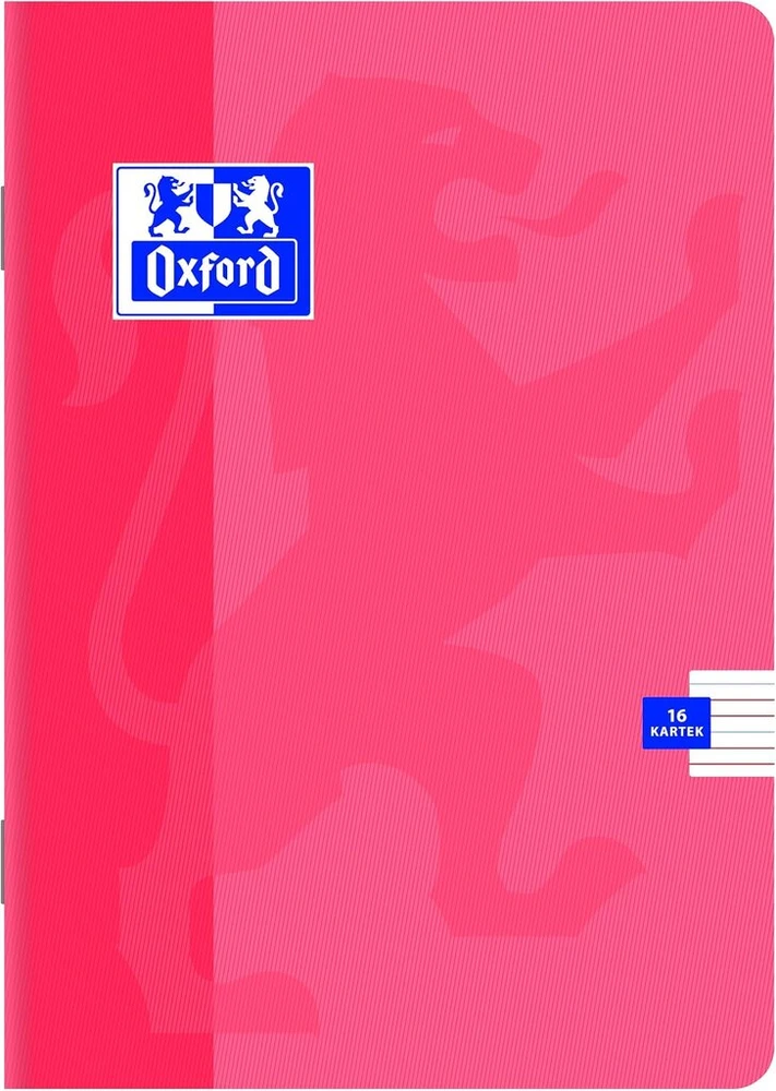 Oxford Touch pratybų sąsiuvinis A5, 16 lapų, spalvotos dvigubos linijos, su paraštėmis, Optic Paper 90 g, minkštas laminuotas viršelis, sąsiuvinių rinkinys biurui ir mokyklai, 10 vnt., įvairių spalvų
