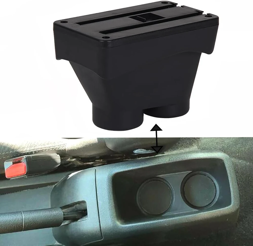 Oyhcm Porankiai Peugeot 208 centriniam porankiui 2012-2018 dviejų sluoksnių porankio daiktadėžė juoda