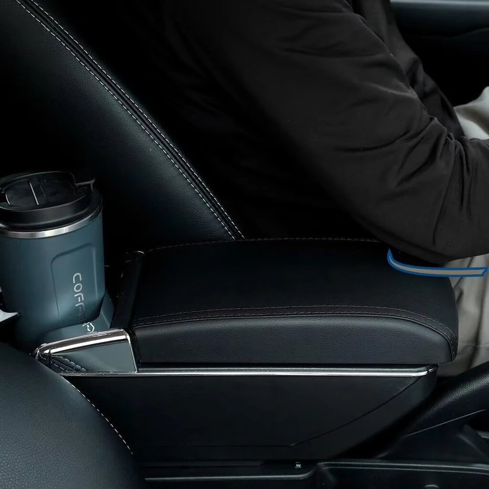 Oyhcm Porankiai Peugeot 208 centriniam porankiui 2012-2018 dviejų sluoksnių porankio daiktadėžė juoda