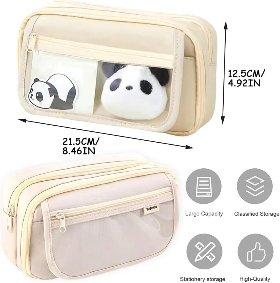 Ozxvxzo Kawaii 2-in-1 minkštas silikoninis penalas, mielas penalas-stovas su ištraukiamu rašiklio laikikliu mokyklai, biurui, mergaitėms, paaugliams (rudasis lokys), E, paprastumas