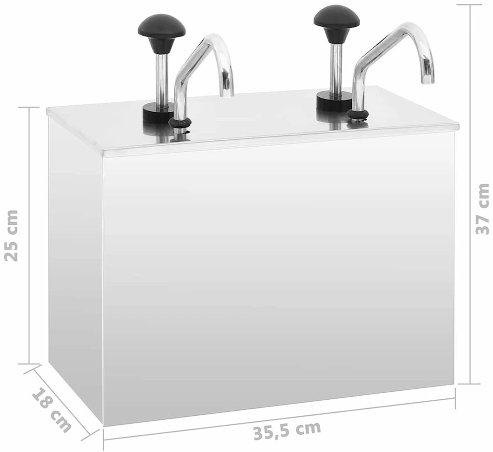 Padažo dozatorius, nerūdijantis plienas, 2x3,5l