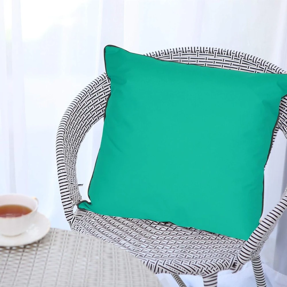 Pagalvėlė 60 x 60 cm [2 vnt. rinkinys] – vandeniui atsparus pagalvėlės užvalkalas turkio žalumo (be pagalvės įdėklo) – vandeniui atsparus pagalvėlės užvalkalas kaip sodo pagalvėlė arba dekoratyvinė pagalvėlė – pagalvėlės užvalkalas