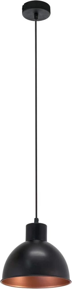 Pakabinamas šviestuvas Eglo Truro, 21 cm, E27, juodas/varinis
