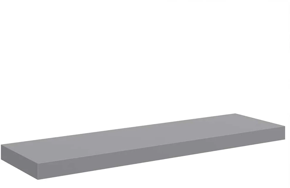 Pakabinamos lentynos, 2vnt., pilkos, 80x23,5x3,8cm, MDF