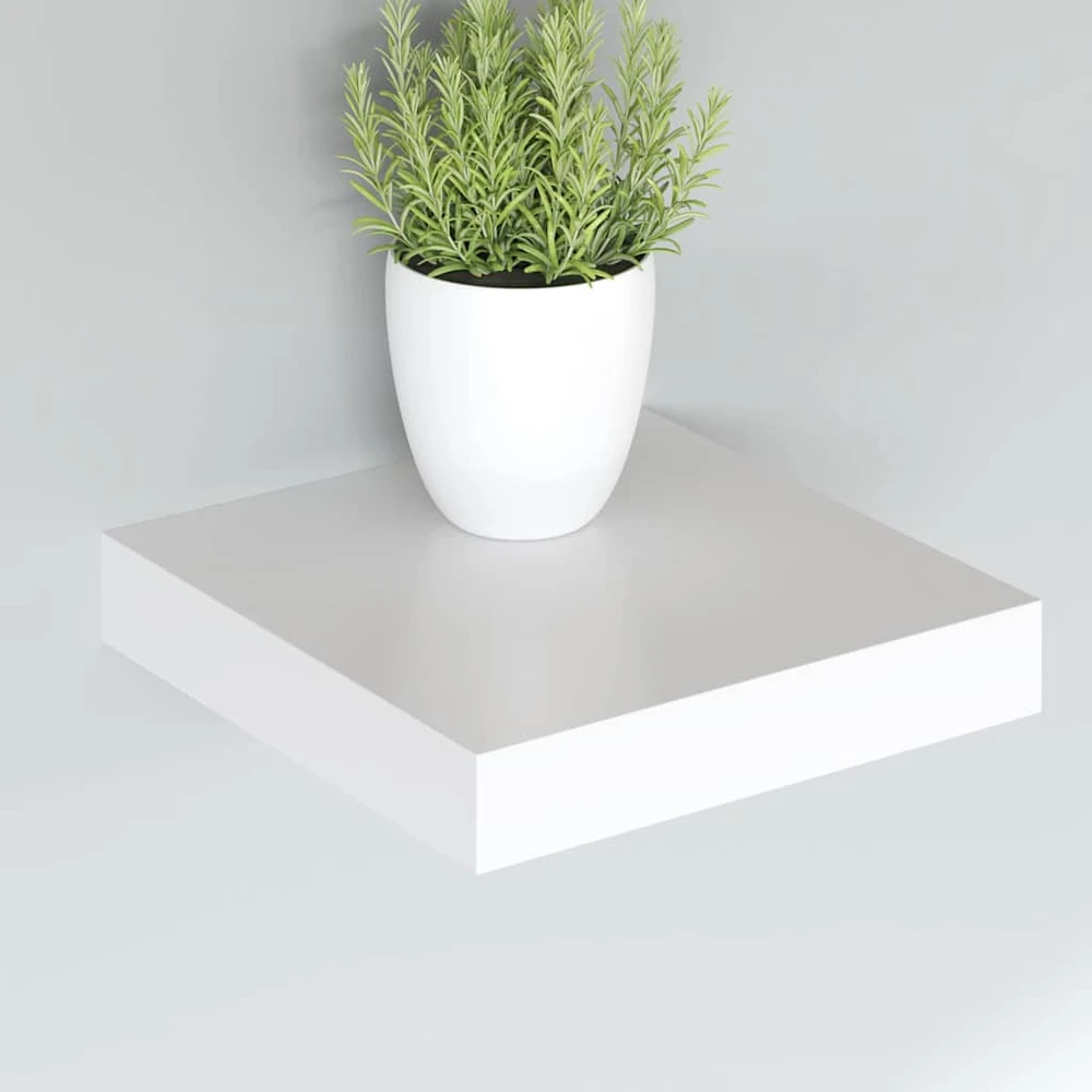 Pakabinamos lentynos, 4vnt., baltos, 23x23,5x3,8cm, MDF