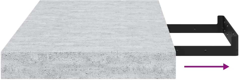 Pakabinamos sieninės lentynos, 4vnt., pilkos, 40x23,5x3,8cm, MDF