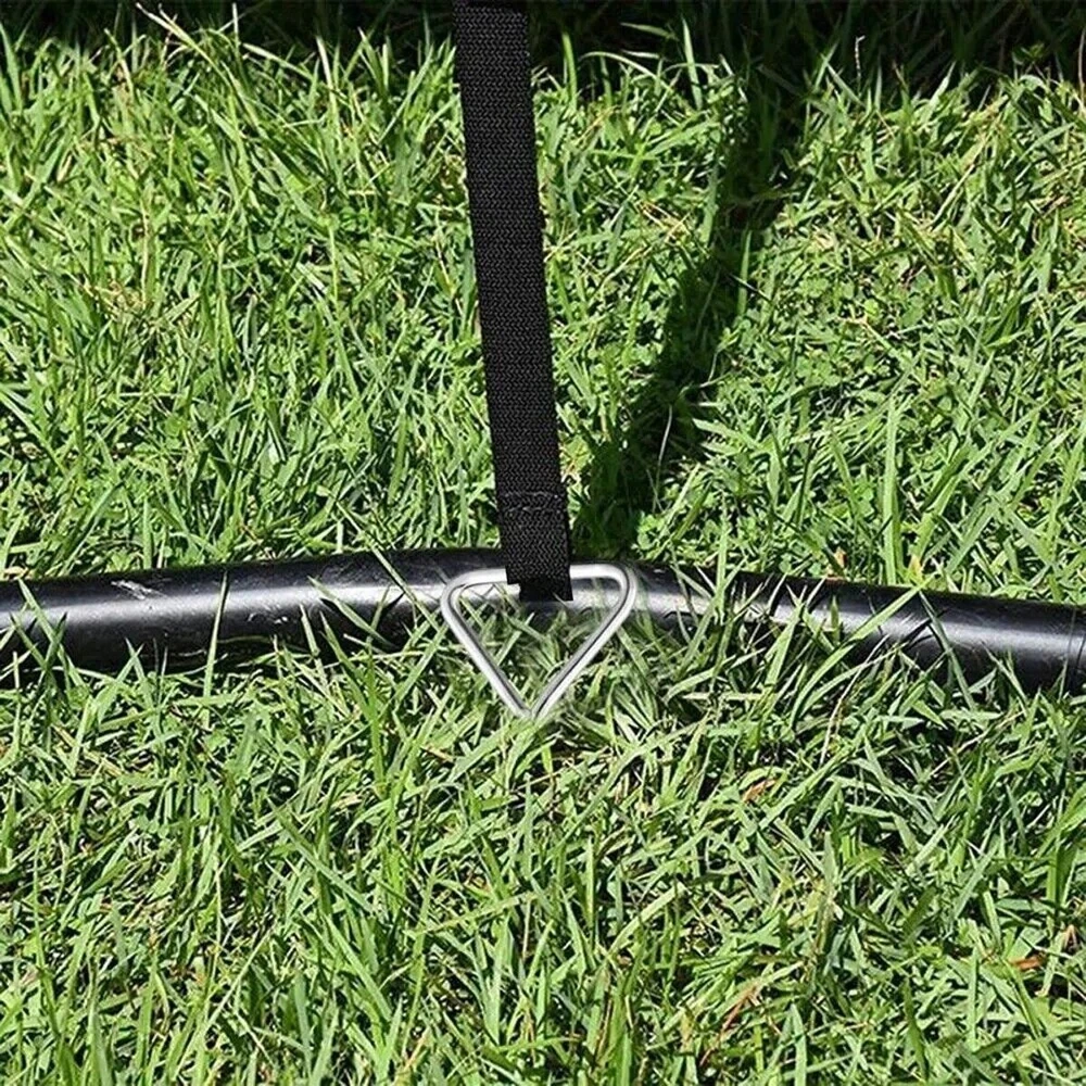 Palapinės kuoliukai, įsukami, ilgi, 40 cm metaliniai inkarai su dirželiais