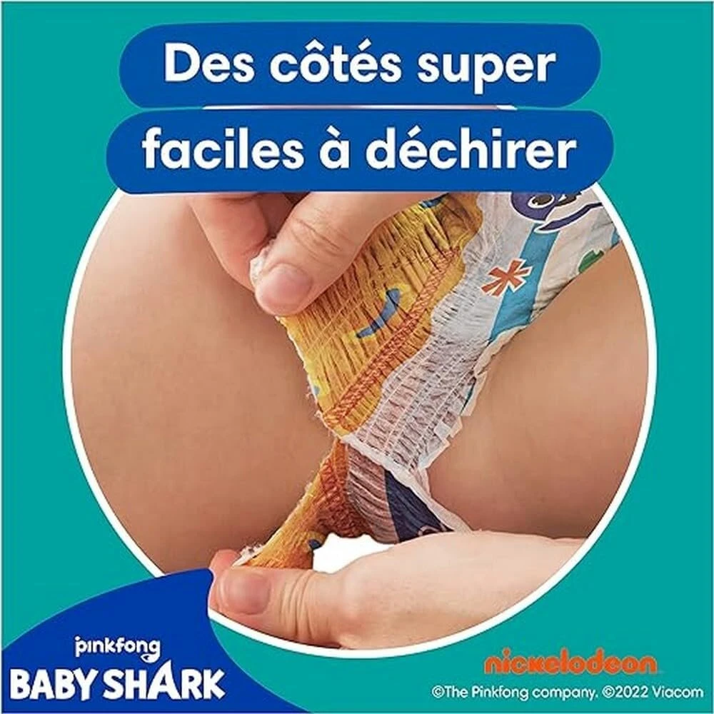Pampers Size 4-5 sauskelnės, Splashers Baby Shark Limited Edition, 11 vnt. pakuotė, vienkartinės maudymosi sauskelnės saugiai apsaugai vandenyje (3 vnt. pakuotė)
