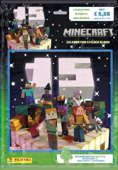 Panini minecraft celebration lipdukų albumo rinkinys 5 lipdukai 3 limited