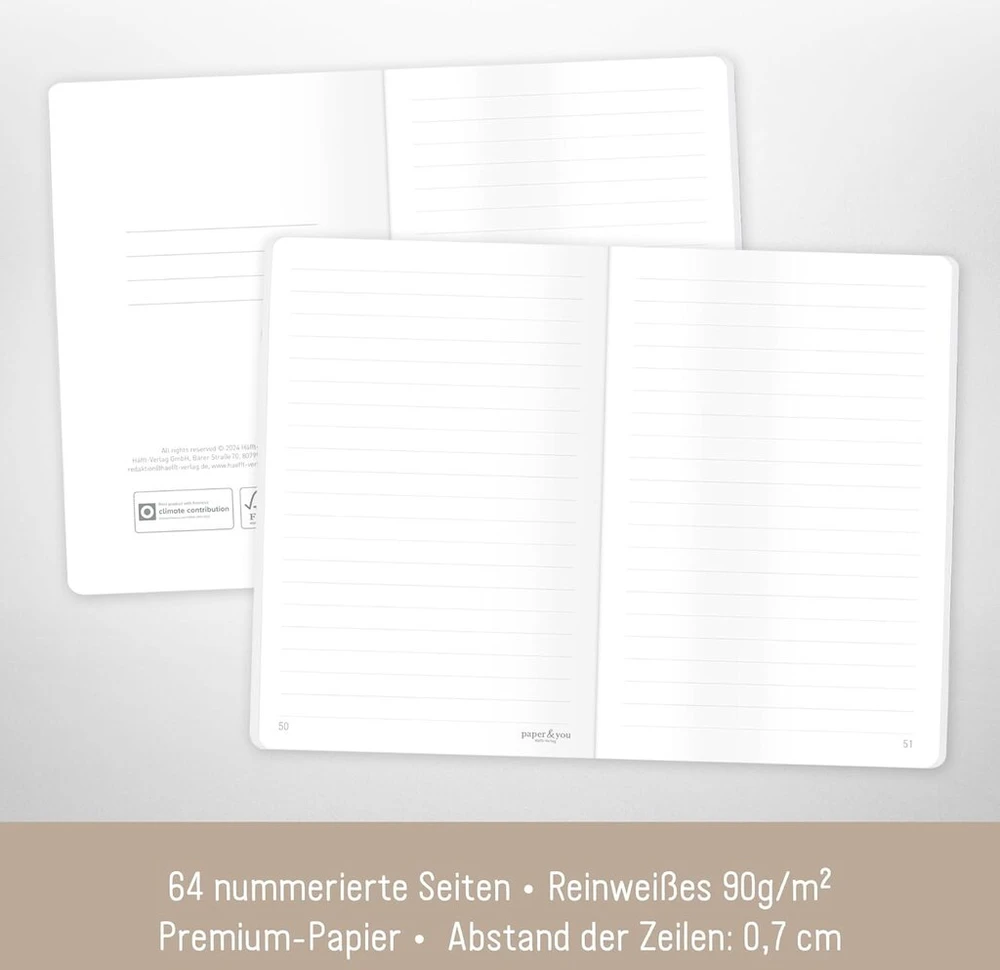 Paper&you A6+ linijinis "soft rusvai gelsvas" sąsiuvinis, 64 psl.