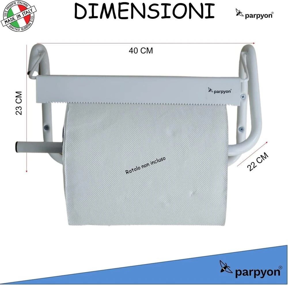 Parpyon® naujas pramoninis prie sienos montuojamas tualetinio popieriaus laikiklis vonios džiovyklės ritinėlių laikiklis idealiai tinka virtuvėje garaže sporto salėje vienkartinių popieriaus ritinių laikiklis (mod.1)