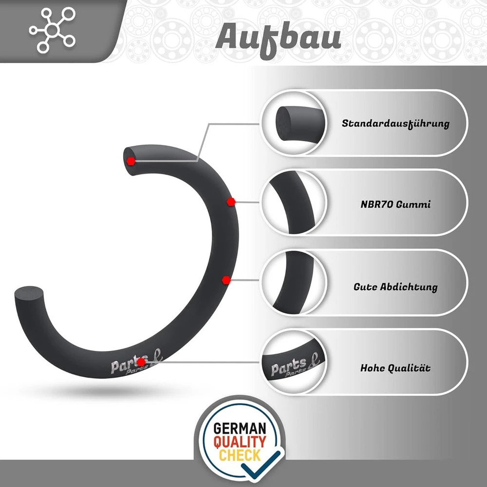 Parts and Parts O-ring žiedas 55 x 3.5 mm, aukštos kokybės Nbr 70 guminis sandariklis, Din 3771 Iso 3601 standartas, atsparus alyvai ir temperatūrai, patvarus elastomeris pramoninėms ir automobilių sandarinimo reikmėms